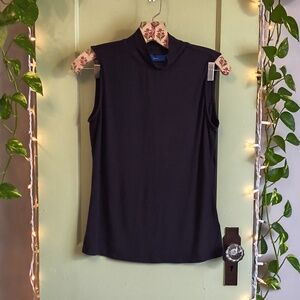 Women's Apt. 9 Black Ribbed Mockneck Sleeveless Top M